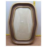 Mid-Century Modern Wood Grain & Gold Tone Frame
