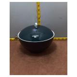 Modernist Black & White Ceramic Covered Serving Bo