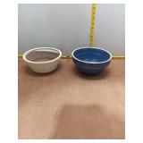 Stoneware Mixing Bowls - Set of 2, Cobalt & cream