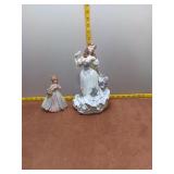 Vintage Porcelain Figurine Lot: 11" Musical Lady &
