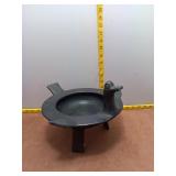 Handcrafted Matte Black Duck Effigy Tripod Bowl