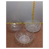 Lot of 3 Clear Pressed Glass Decorative Set