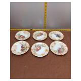 Set of 6 German Porcelain Fruit Motif plates