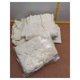 Vintage Style Rustic Linen & Crochet Lace Textile