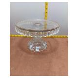 Ornate Clear Glass Pedestal Cake Stand