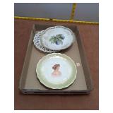 Lot of 3 Vintage Decorative Plates: Plum, Portrait