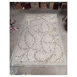 Large Sage and Cream Vine Pattern Area Rug - Appro