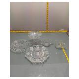 Vintage Clear Pressed Glass Serving Set 5pc
