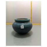 Blue Glazed Ceramic Pot w/ Smaller Pot