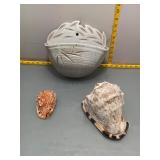 Ceramic Wall Pocket & Seashells