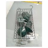 Metal Garden Decor & Wire Basket Set