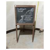 Vintage Chalkboard Easel w/ Dog Art