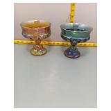 Vintage Carnival Glass Compotes