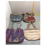 4 Fabric Purses/Handbags - Mixed Lot