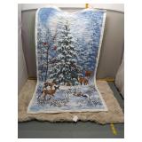 Winter Wildlife Scene Quilted Throw