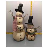Primitive Folk Art Fabric Snowman Decor