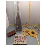 Decorative Lot - Broom, Signs & Sunflowers