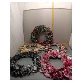 Fabric Rag Wreaths - Set of 5