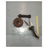 Vintage Tools Lot - Sprocket, Shears, Cast Bracket