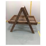Rustic Wood Slatted Tray w/ A-Frame Handle