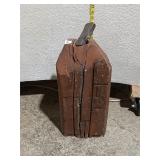 Vintage Wood Block w/ Embedded Iron Spike