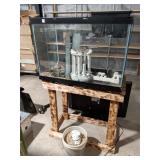 Aquarium Tank w/ Roman Ruins Decor & Stand