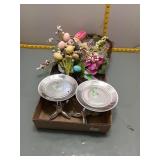 Easter Decor & Silver-Tone Candle Holders