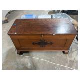 Vintage Wood Blanket Chest w/ Decorative Hardware