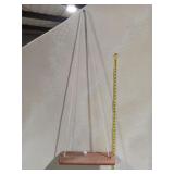 Vintage Wood Swing w/ Rope - Red Painted