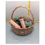Decorative Basket w/ Balls & Terracotta Spikes