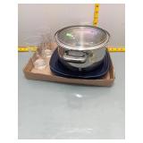 Oneida Stainless Pot, Plates & Glassware