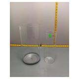 Clear Glass Cylinder Cloche w/ Metal Base