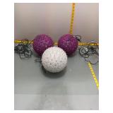 Lighted Decorative Spheres - Purple & White