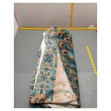Peacock & Floral Print Plush Throw Blanket
