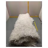 White Curly Shag Fur Pelt / Hide