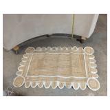Jute Scallop Border Area Rug - Natural/White
