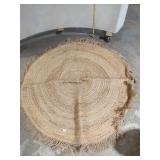 Round Braided Jute Rug w/ Fringe Border