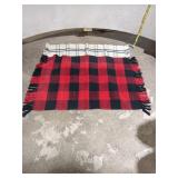 2 Fringed Area Rugs - Buffalo Plaid & Striped