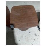 Pedestal Side Table - Square Top, Round Base