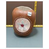 Decorated Gourd Bowl - Beaded & Quilled