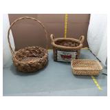 3 Wicker Baskets - Assorted Styles