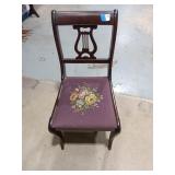 Lyre-Back Chair w/ Needlepoint Seat