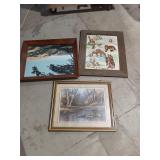 Lot of 3 Framed Wall Art Pieces