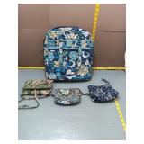 Vera Bradley Backpack Blue Floral Quilted