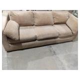 Beige Corduroy Fabric 3-Seat Sofa