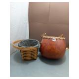 Gourd Basket & Longaberger Woven Basket Set
