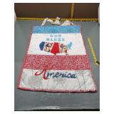 God Bless America Patriotic Quilted Tote Bag