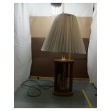 Wood Column Table Lamp w/ Pleated Shade