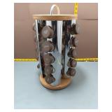 Rotating Spice Rack with Spice Jars