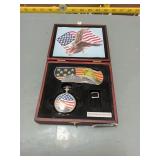 American Eagle Pocket Watch & Folding Knife Set